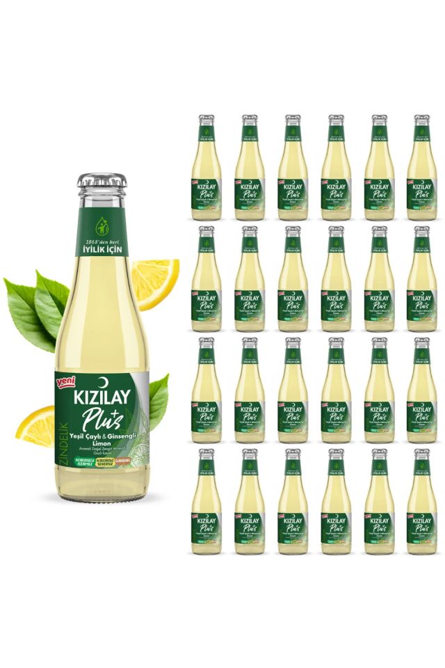 Kızılay Plus Yeşil Çaylı & Ginseng Aromalı Maden Suyu 200ml x 24