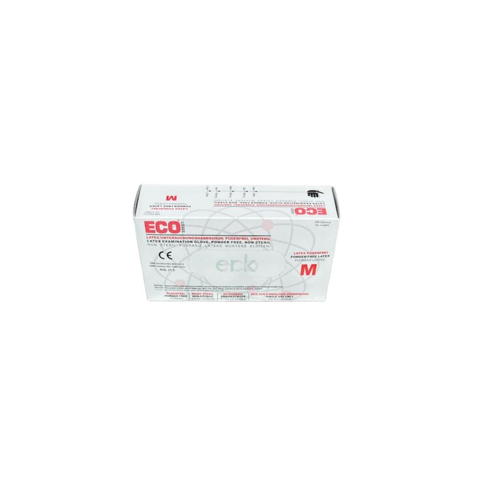 ECO Pudrasız Lateks Muayene Eldiveni Medium (M) adet koli (20li)