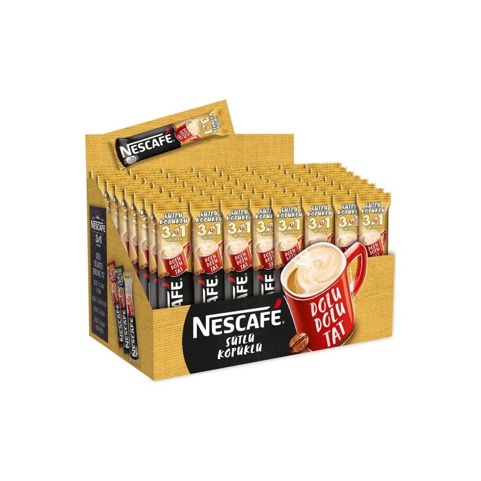 Nescafe 3N1 Sütlü Köpüklü 72'li x 8 Paket (576 Adet)
