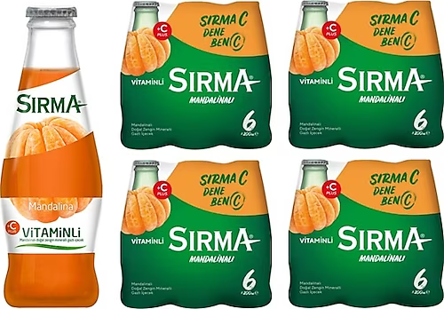 Sırma Soda C-Plus Mandalina 200 Ml (6'lı x 4 Adet) 24 Adet