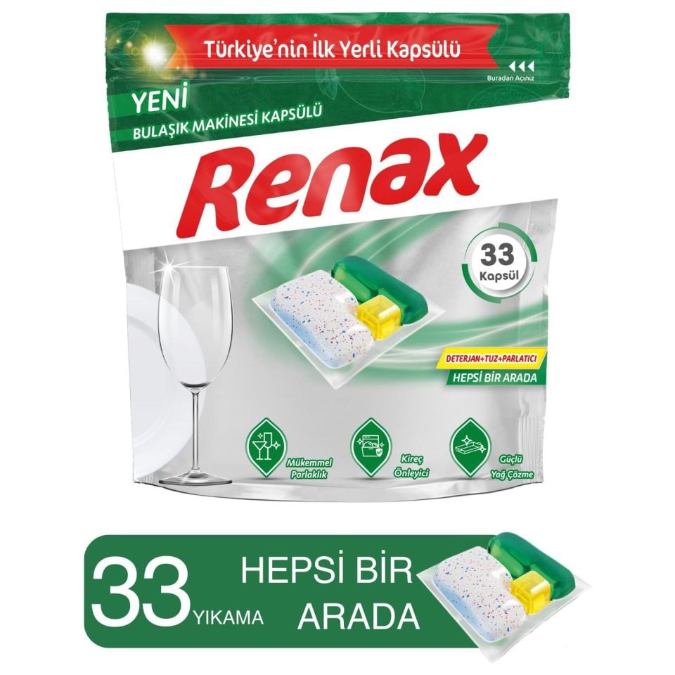 Renax 33'lü Bulaşık Makinesi Tableti H1A