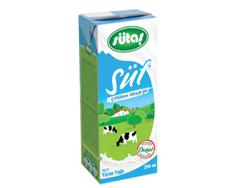 Sütaş Süt Yarım Yağlı 200 Ml x  27 Adet