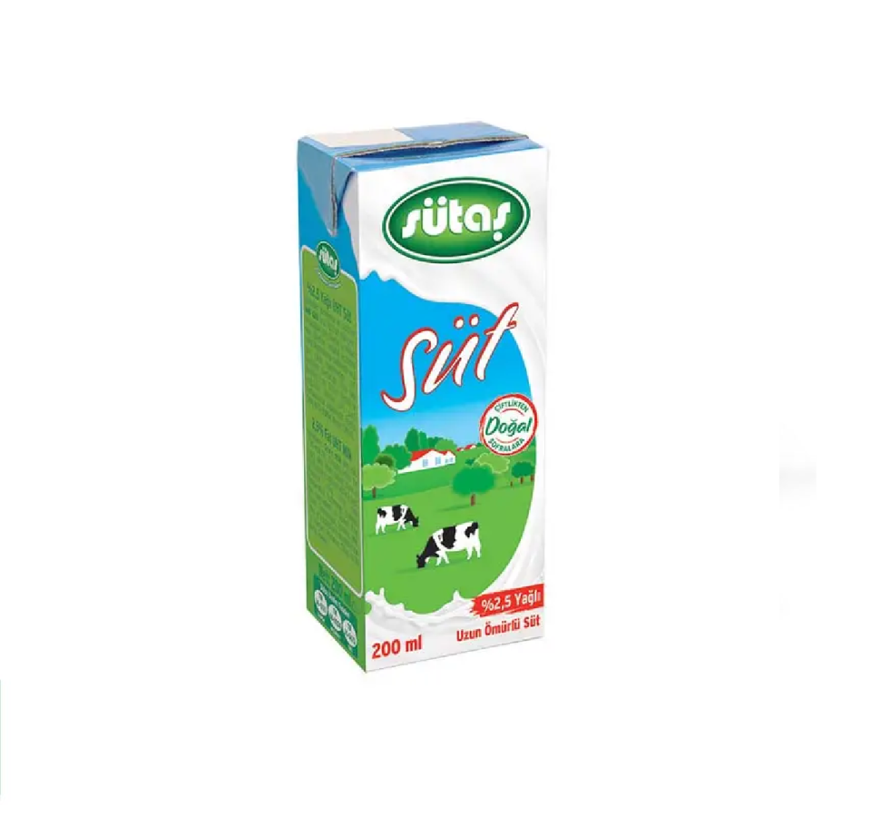 Sütaş %2.5 Yağlı Süt 200 Ml x  27 Adet