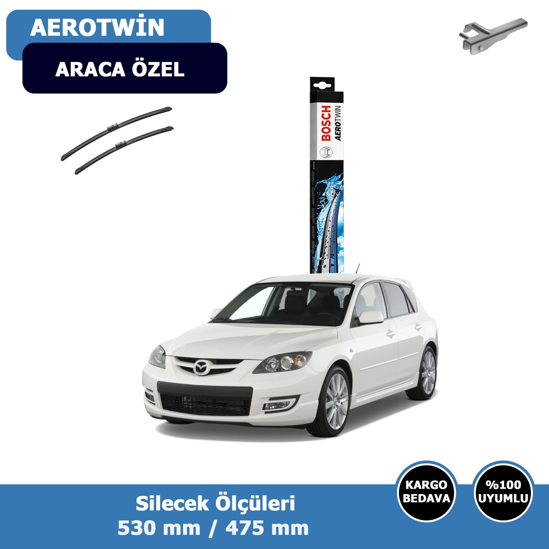 Mazda 3 Hatchback Ön Silecek Süpürgesi (2004-2008)Bosch