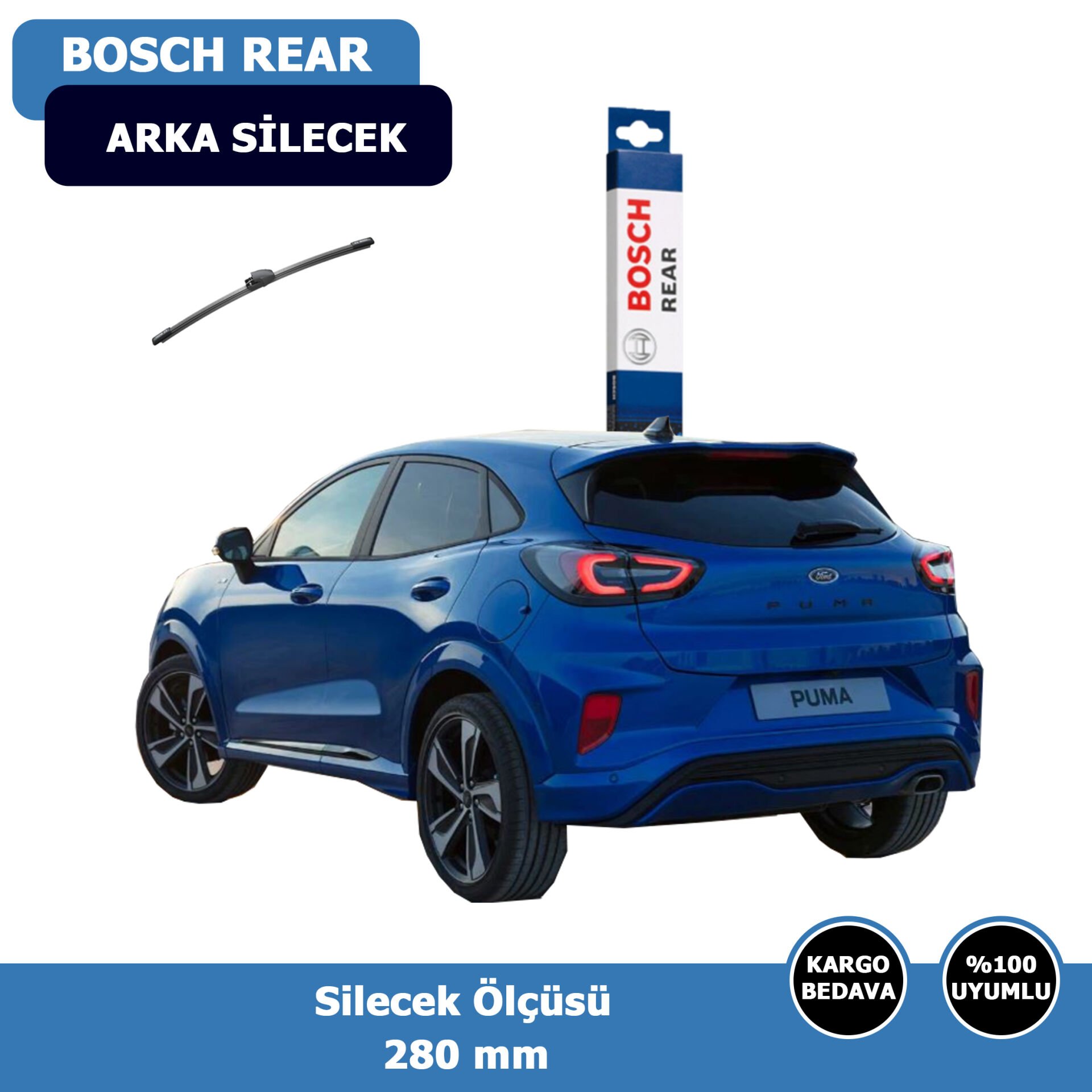 Ford Puma Arka Silecek Süpürgesi (2020-2022)Bosch