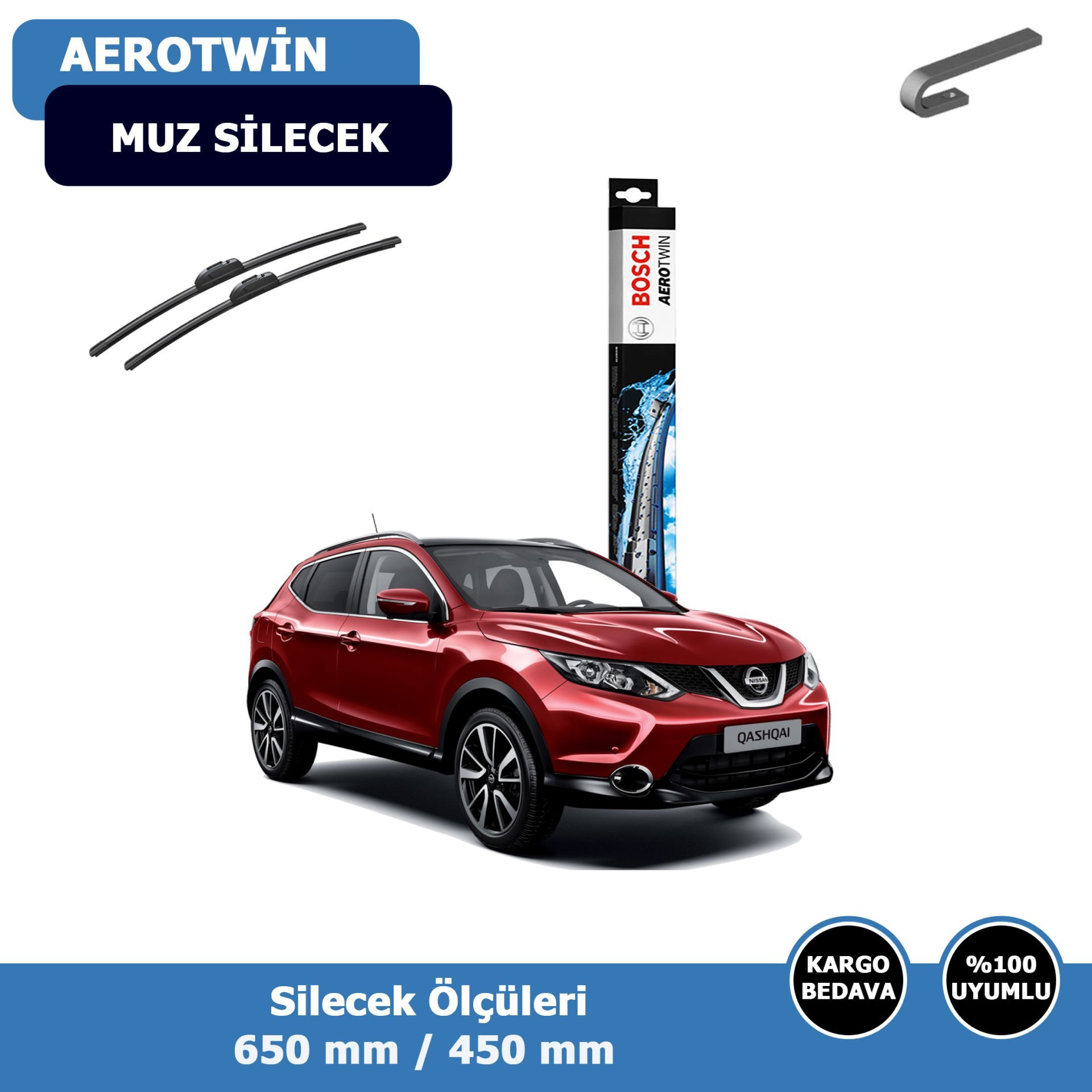 Nissan Qashqai Ön Silecek Süpürgesi (2014-2021)Bosch Aerotwin