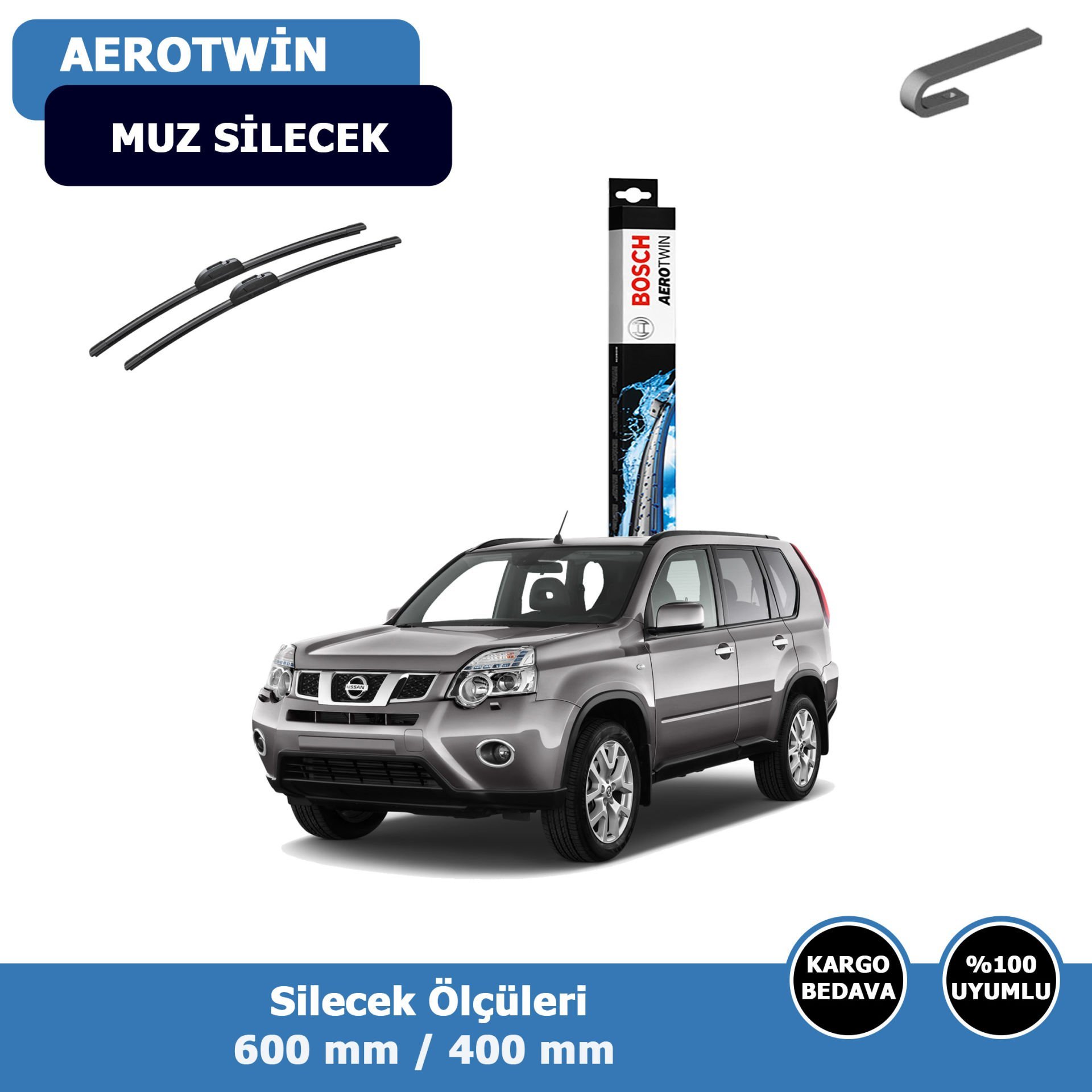 Nissan X-Trail Ön Silecek Süpürgesi (2007-2014)Bosch Aerotwin