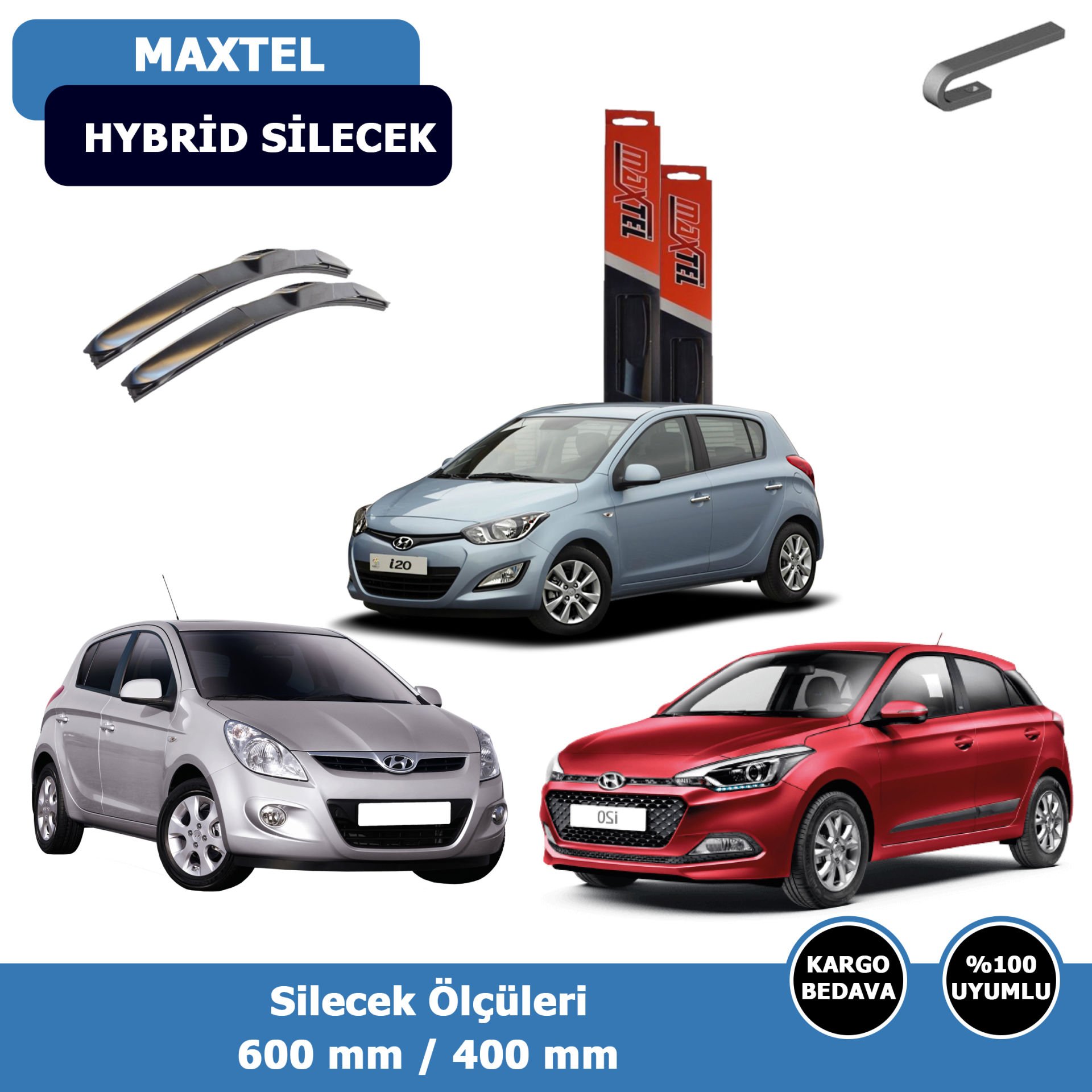 Hyundai İ20 Ön Silecek Süpürgesi Hybrid (2015-2020)Maxtel