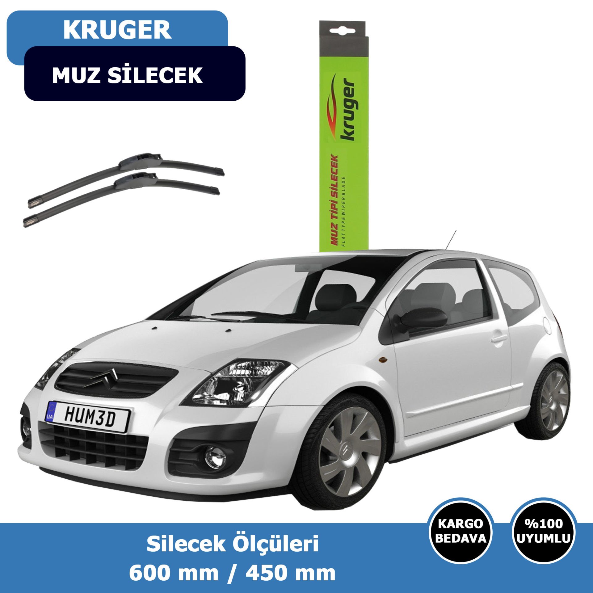 Cıtroen C2  Ön Silecek Süpürgesi (2003-2008)Kruger