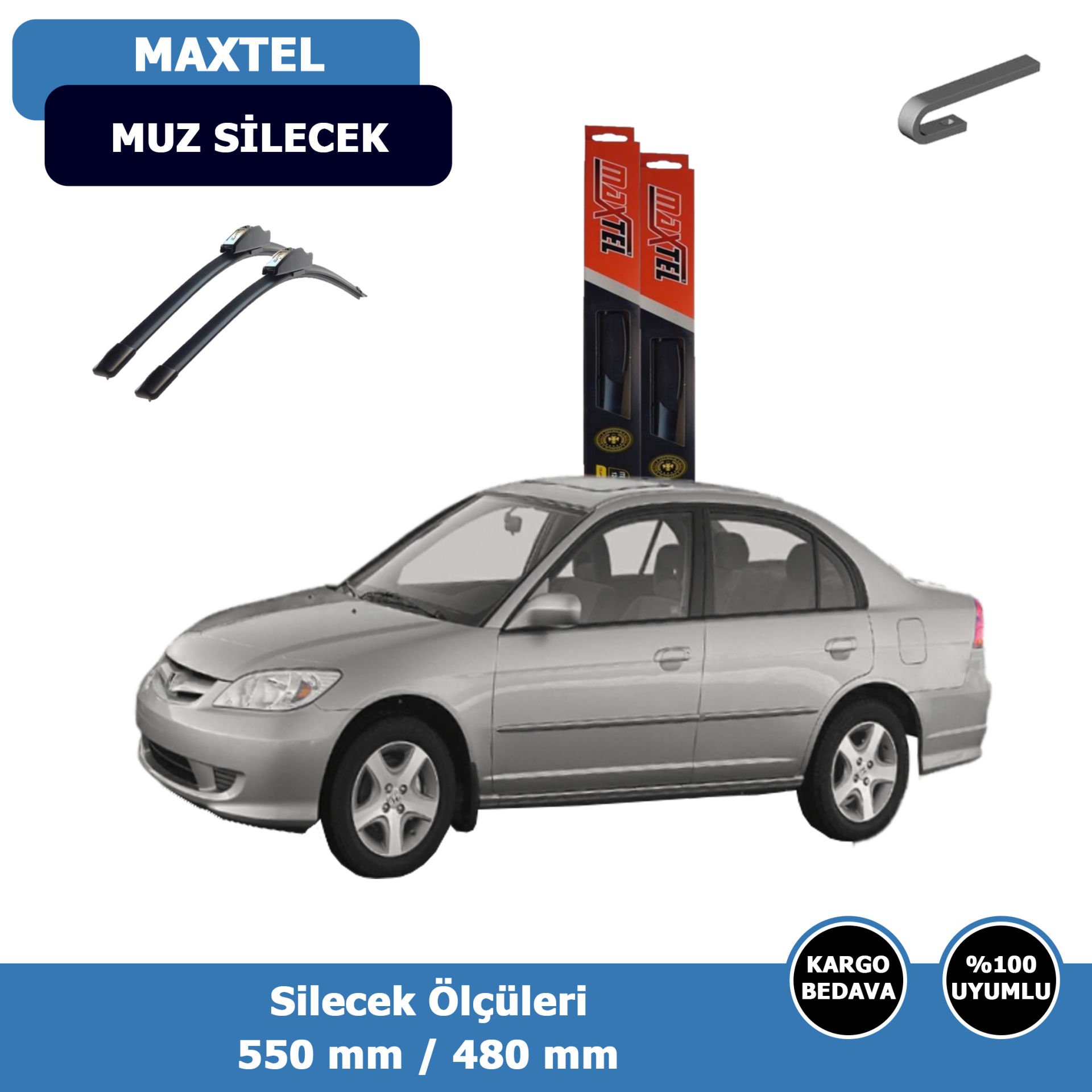 Honda Cıvıc Sedan Ön Silecek Süpürgesi (2001-2006)Maxtel