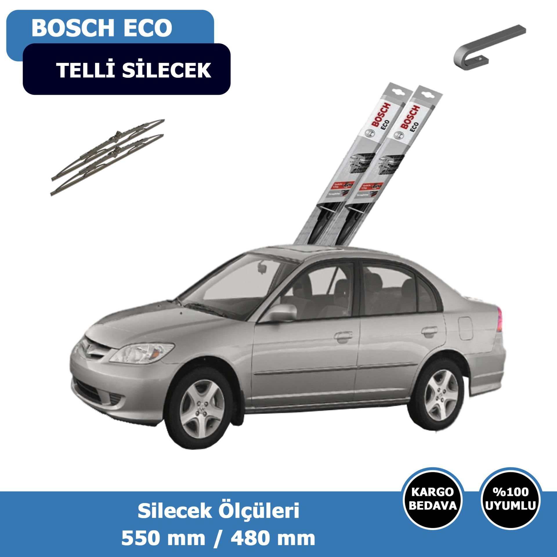 Honda Cıvıc Sedan Ön Silecek Süpürgesi (2001-2006)Bosch