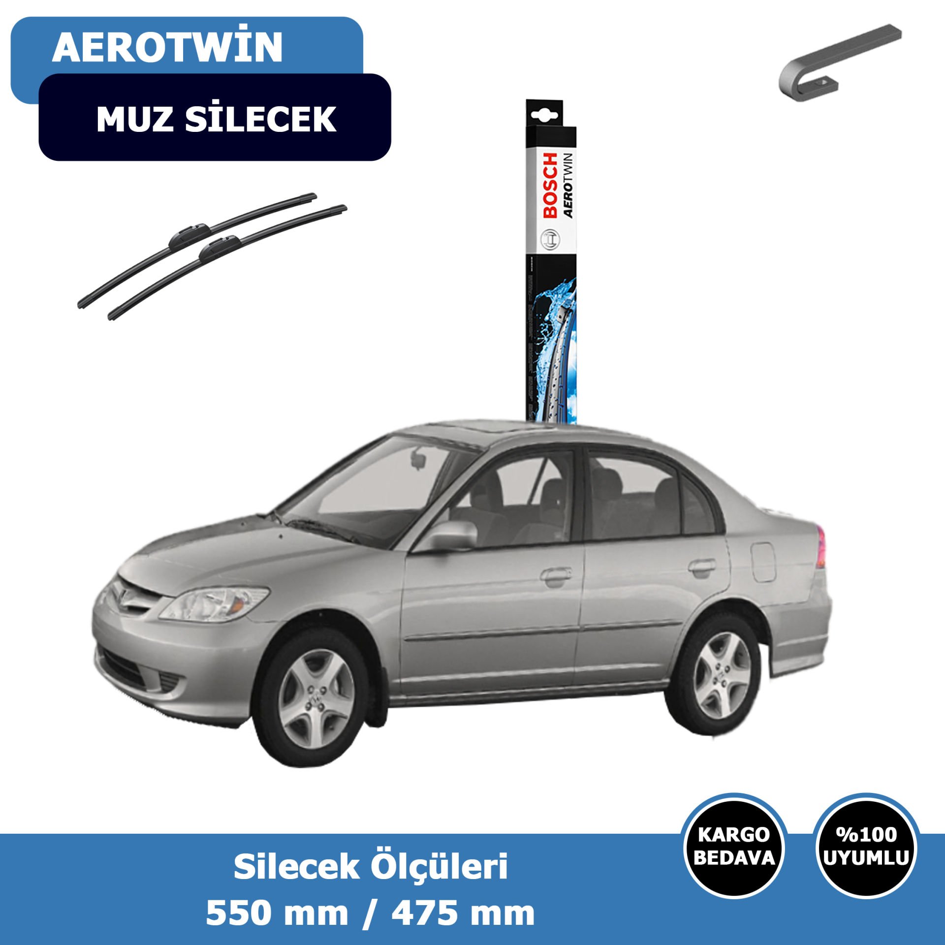 Honda Cıvıc Sedan Ön Silecek Süpürgesi (2001-2006)Bosch