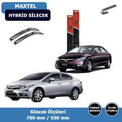 Honda Cıvıc Sedan Ön Silecek Süpürgesi Hybrid (2006-2016)Maxtel