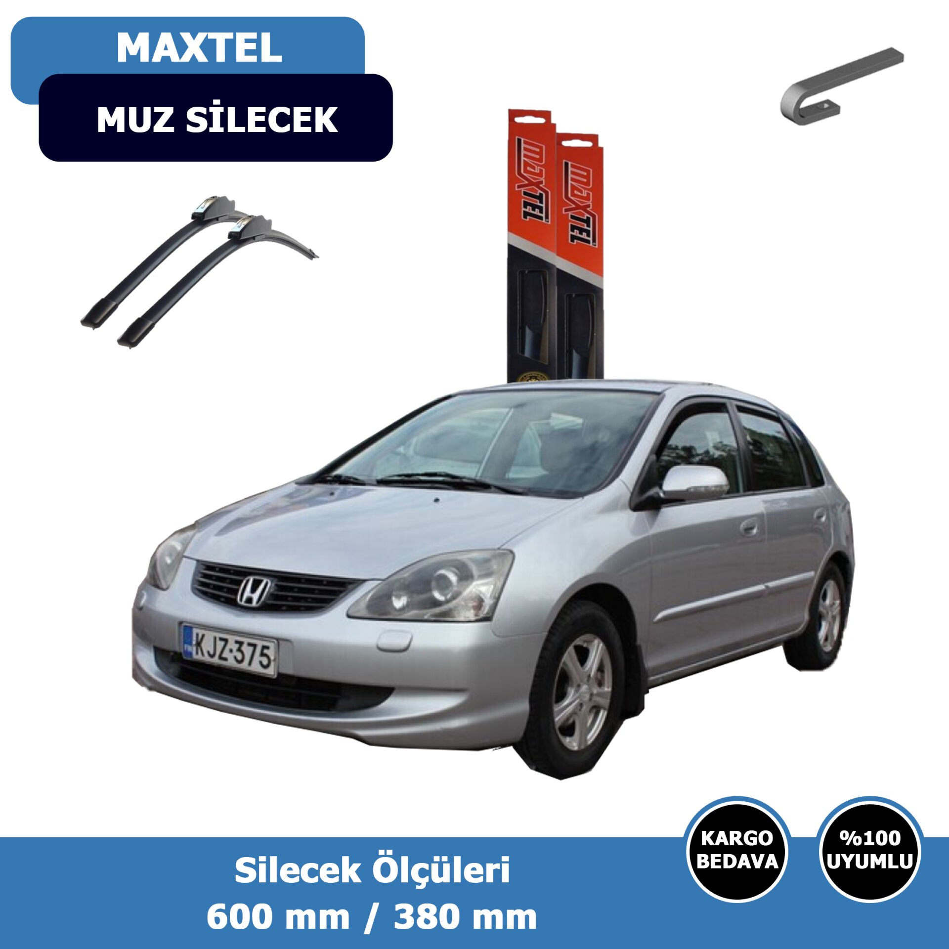 Honda Cıvıc Hatchback Ön Silecek Süpürgesi (2001-2005)Maxtel
