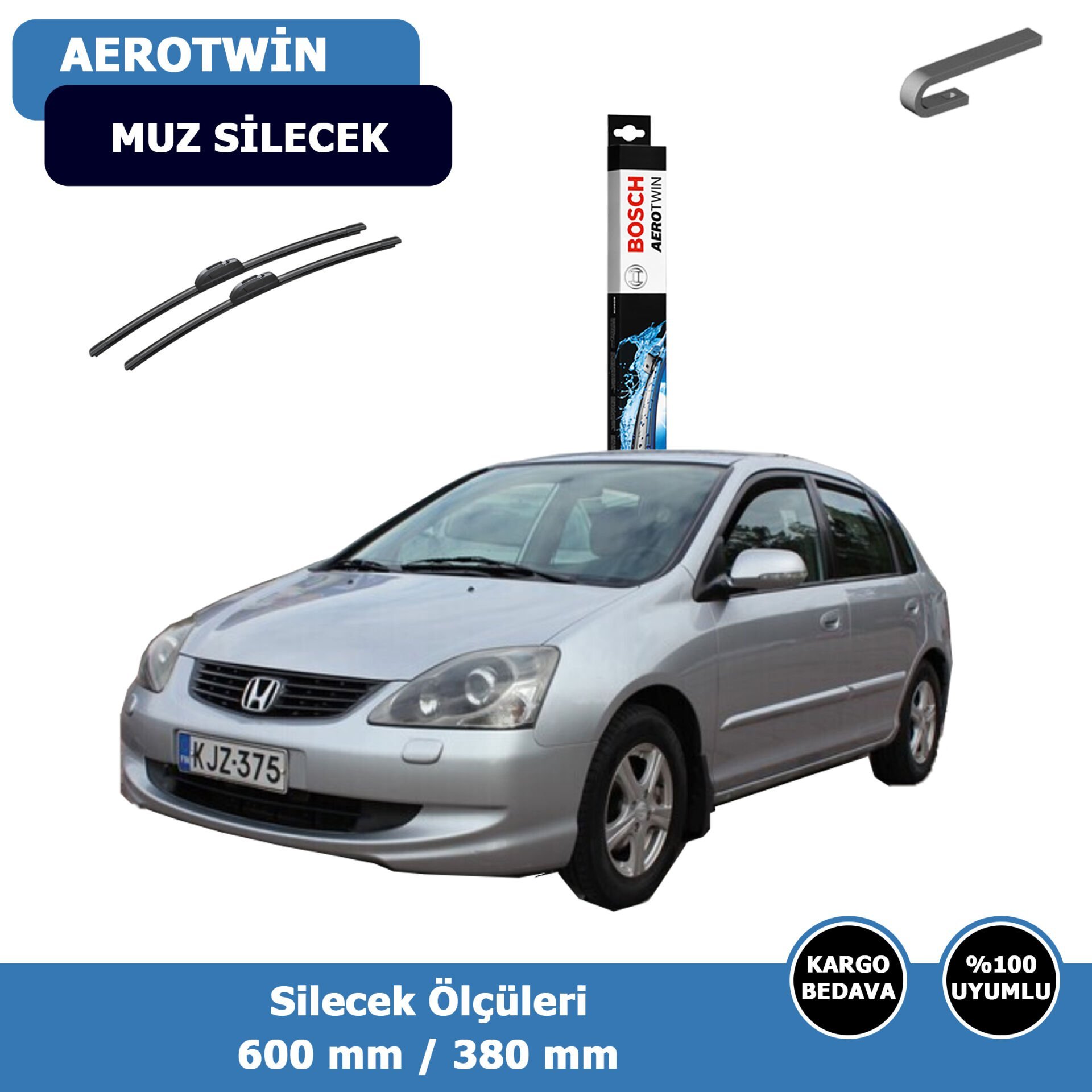 Honda Cıvıc Hatchback Ön Silecek Süpürgesi (2001-2005)Bosch