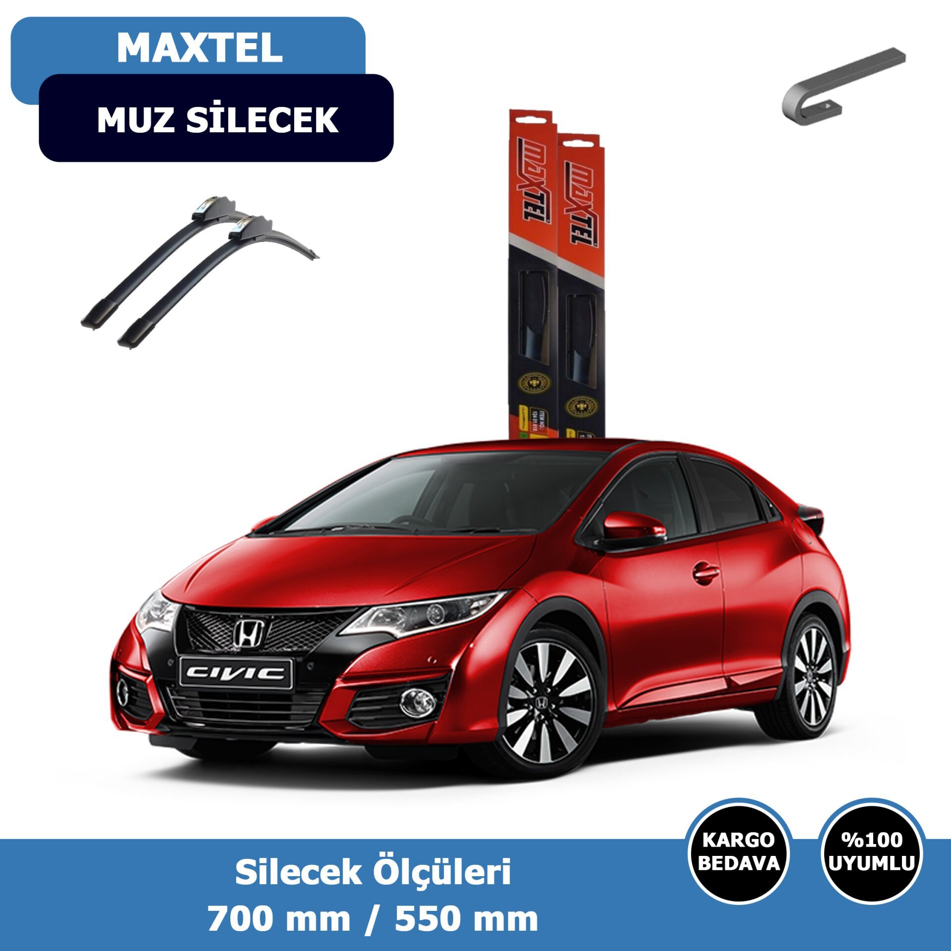 Honda Cıvıc Hatchback Ön Silecek Süpürgesi (2012-2015)Maxtel