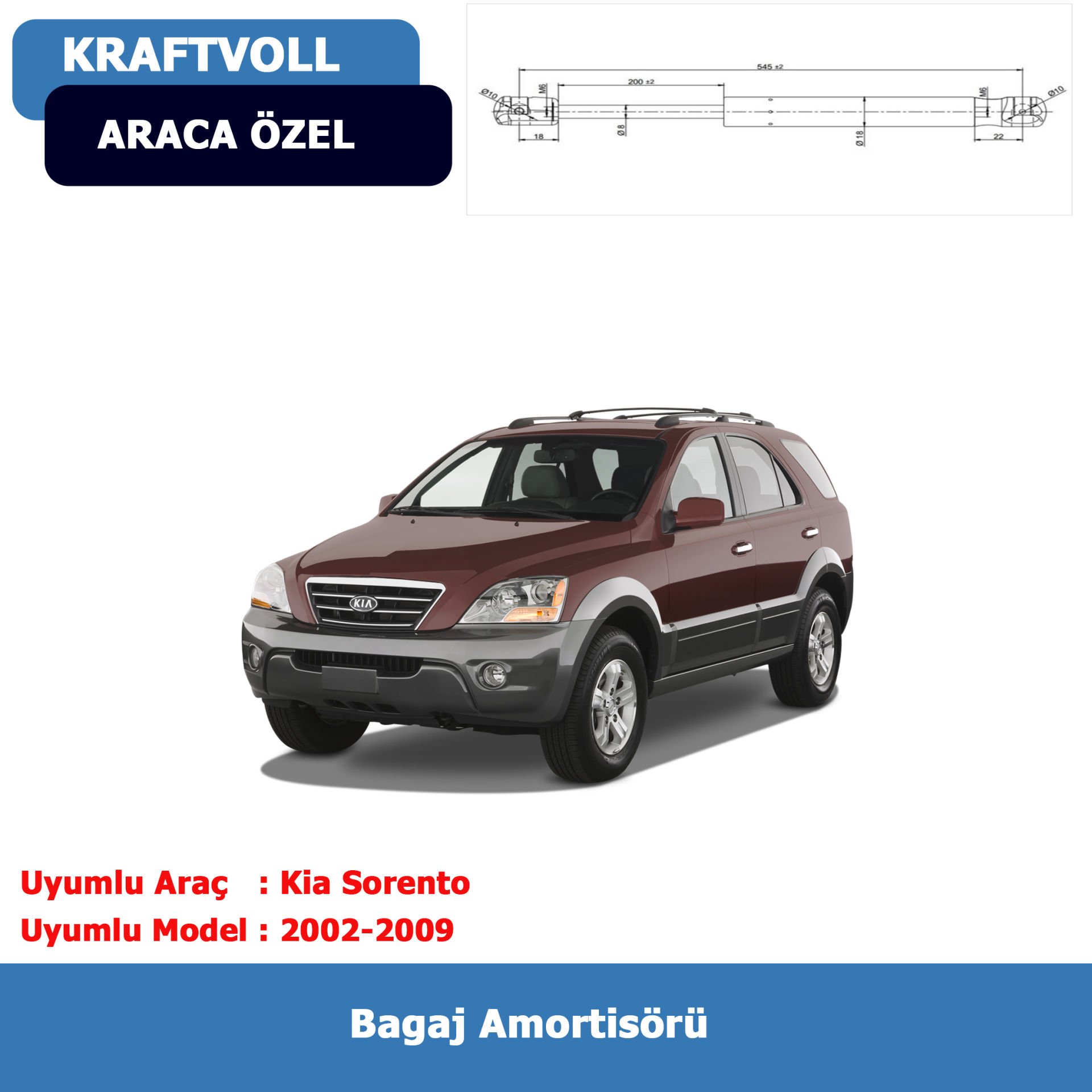 Kia Sorento Bagaj Amortisörü 2002-2009 Kraftvoll