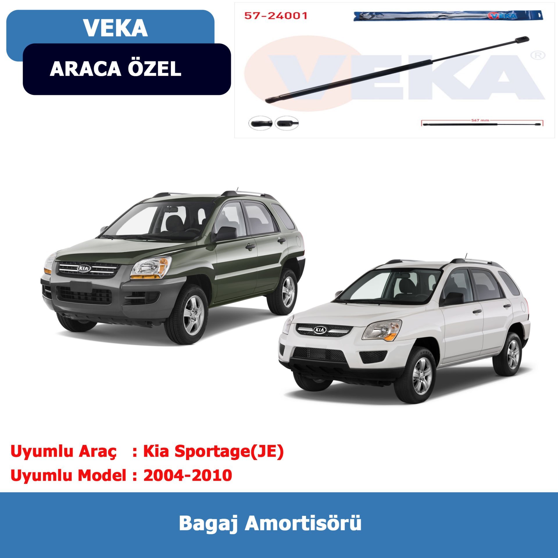 Kia Sportage(Je) Bagaj Amortisörü 2004-2010 Veka