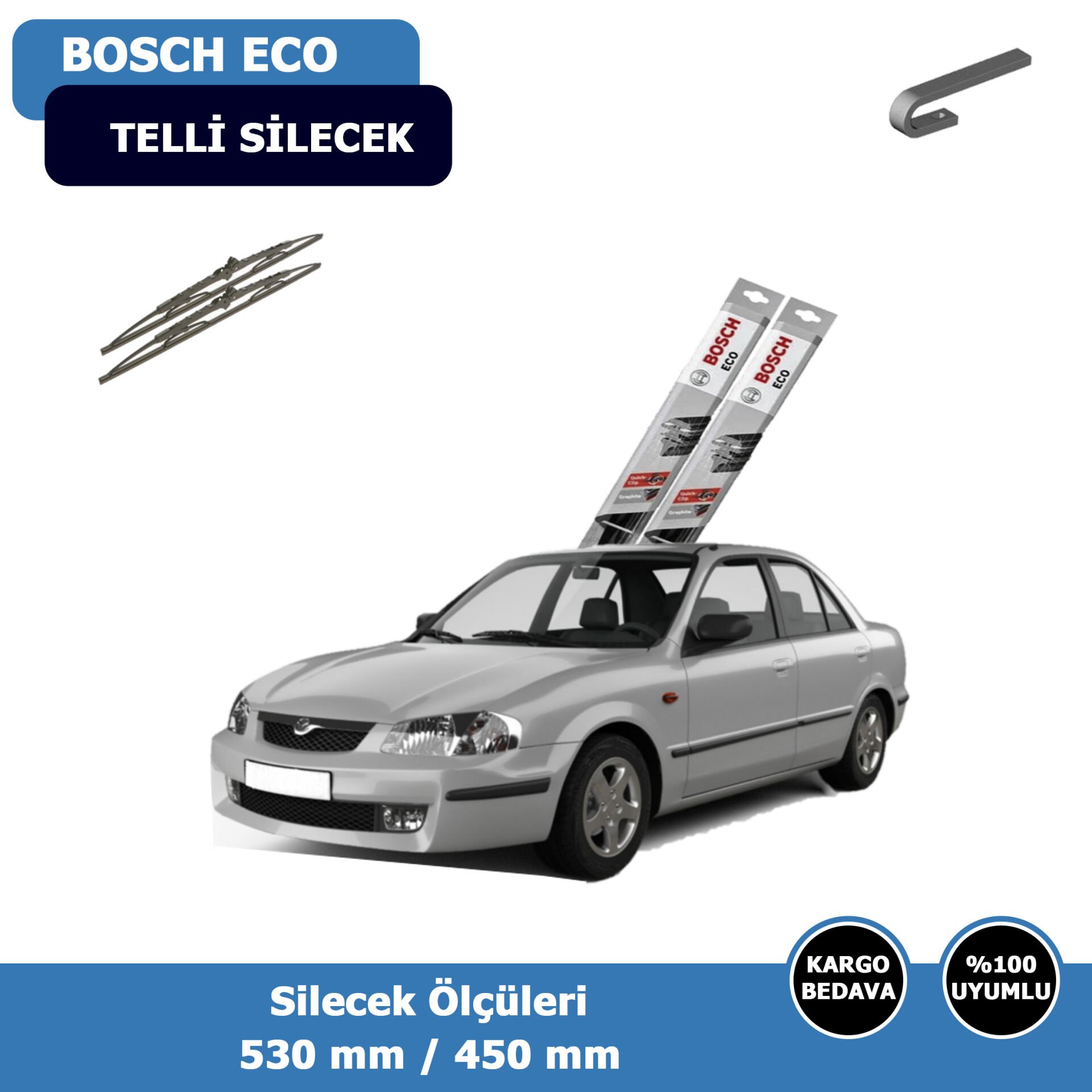 Mazda 323 Ön Silecek Süpürgesi (1998-2003)Bosch Eco