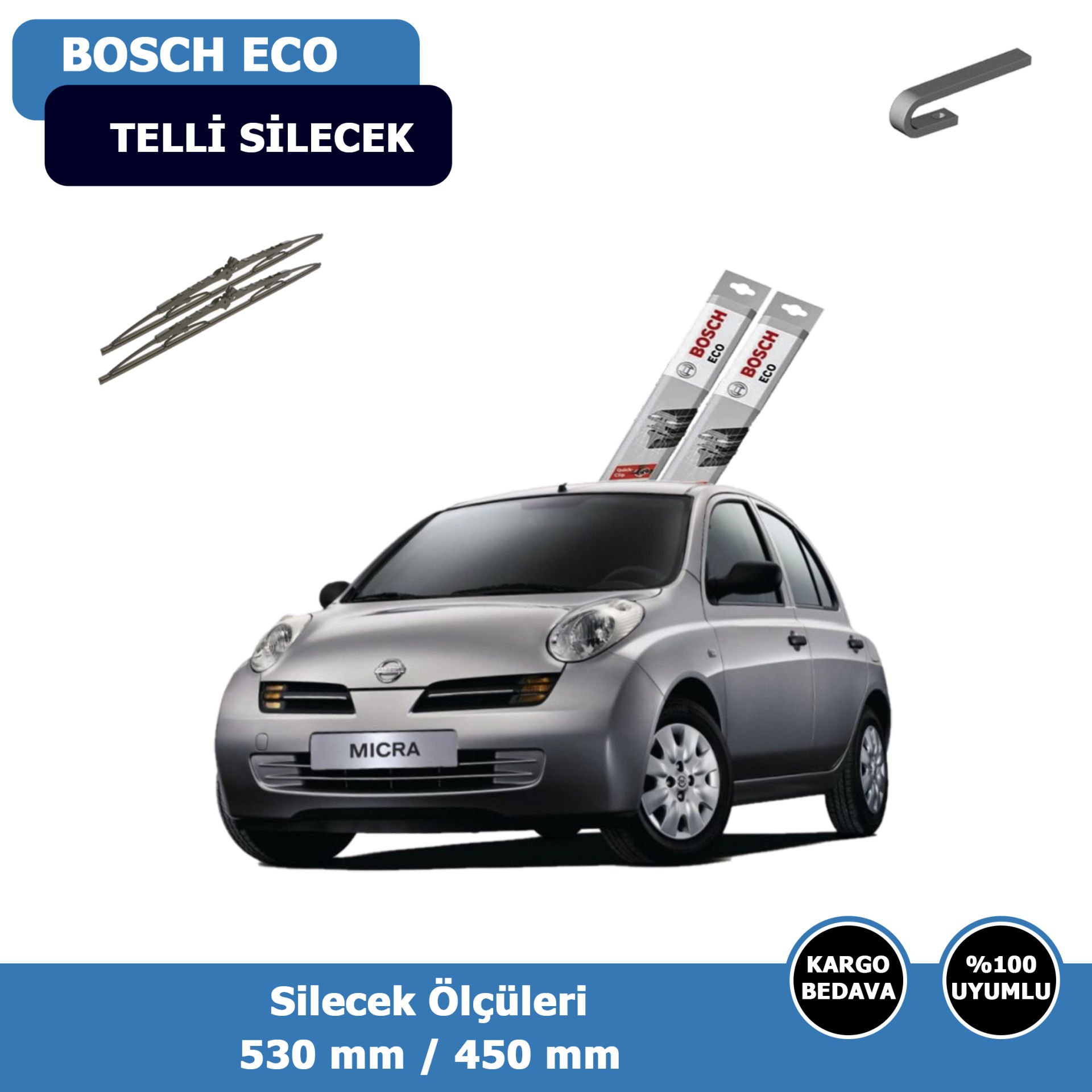 Nissan Micra Ön Silecek Süpürgesi (2005-2010)Bosch Eco