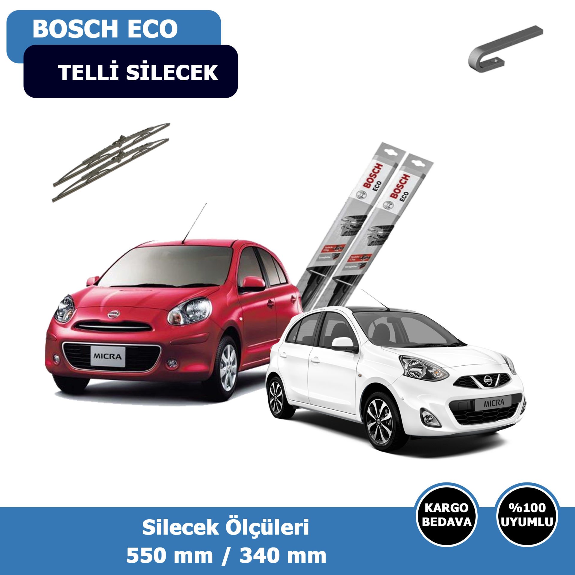 Nissan Micra Ön Silecek Süpürgesi (2011-2020)Bosch Eco