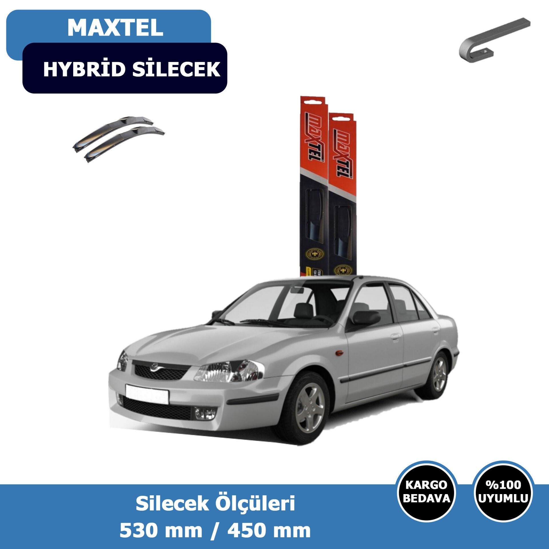 Mazda 323 Ön Silecek Süpürgesi Hybrid (1998-2003)Maxtel