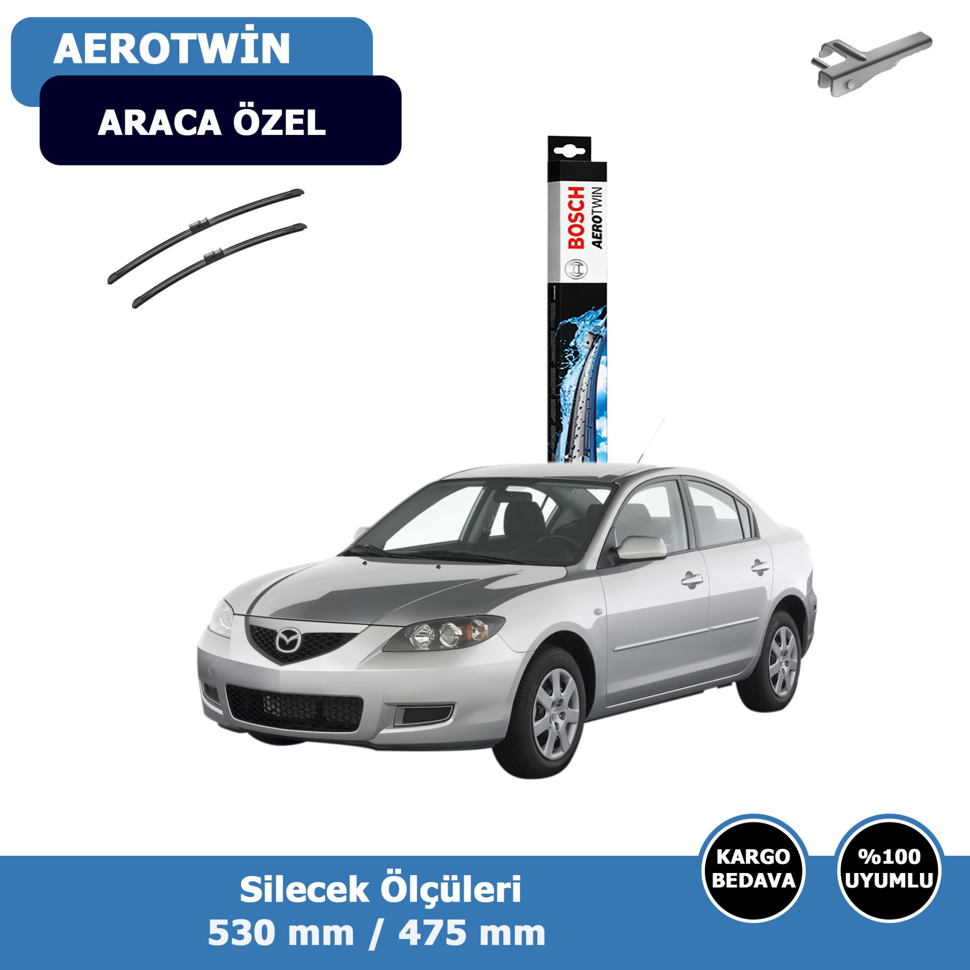 Mazda 3 Sedan Ön Silecek Süpürgesi (2004-2008)Bosch