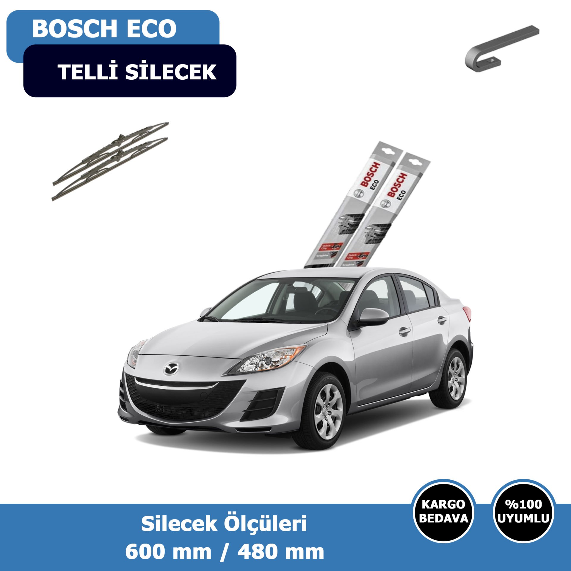 Mazda 3 Sedan Ön Silecek Süpürgesi (2009-2013)Bosch Eco