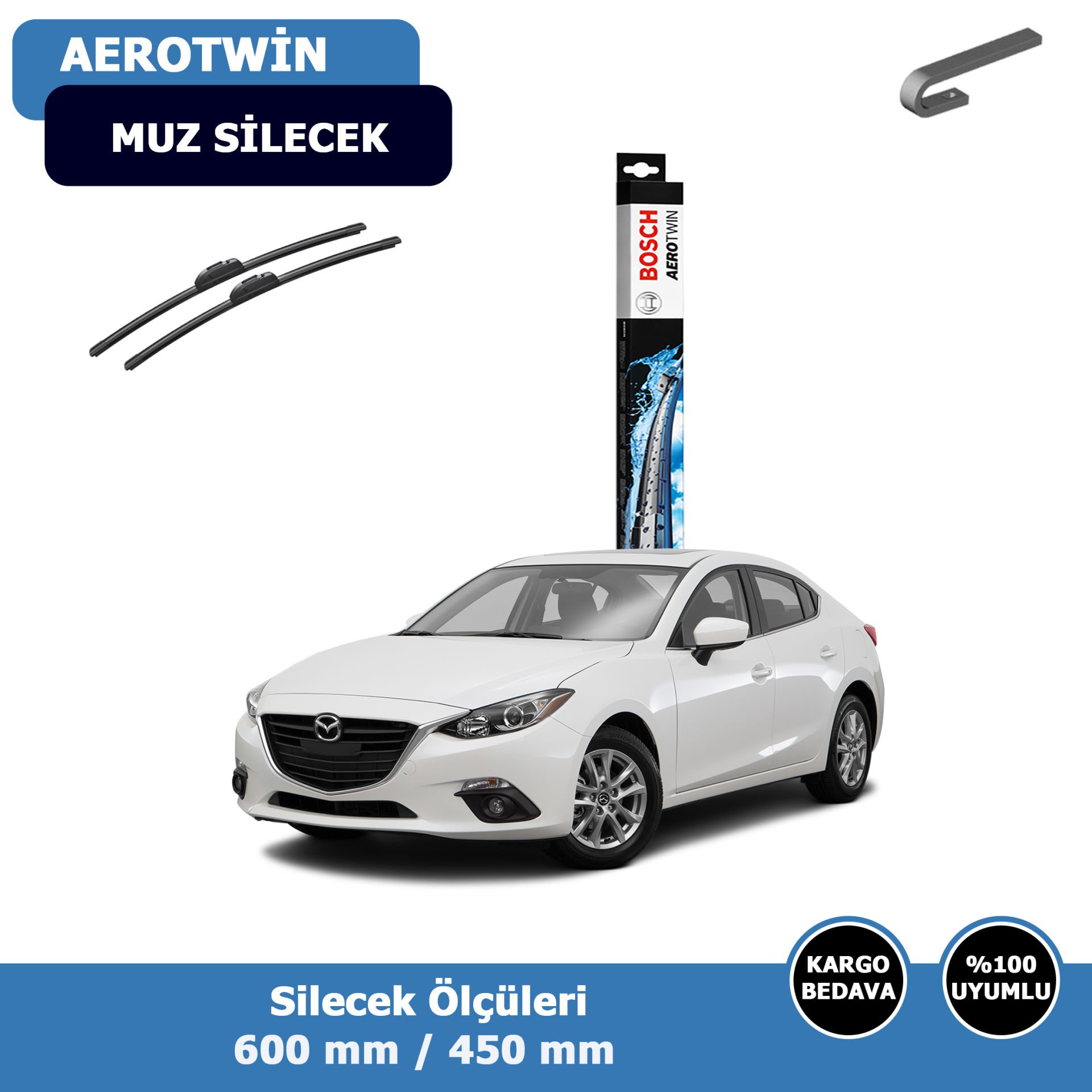 Mazda 3 Sedan Ön Silecek Süpürgesi (2014-2016)Bosch