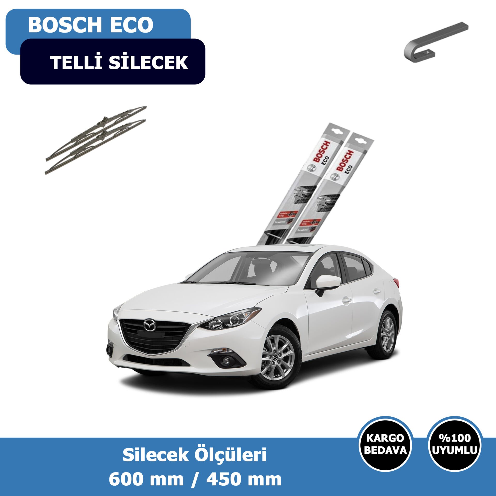 Mazda 3 Sedan Ön Silecek Süpürgesi (2014-2016)Bosch Eco