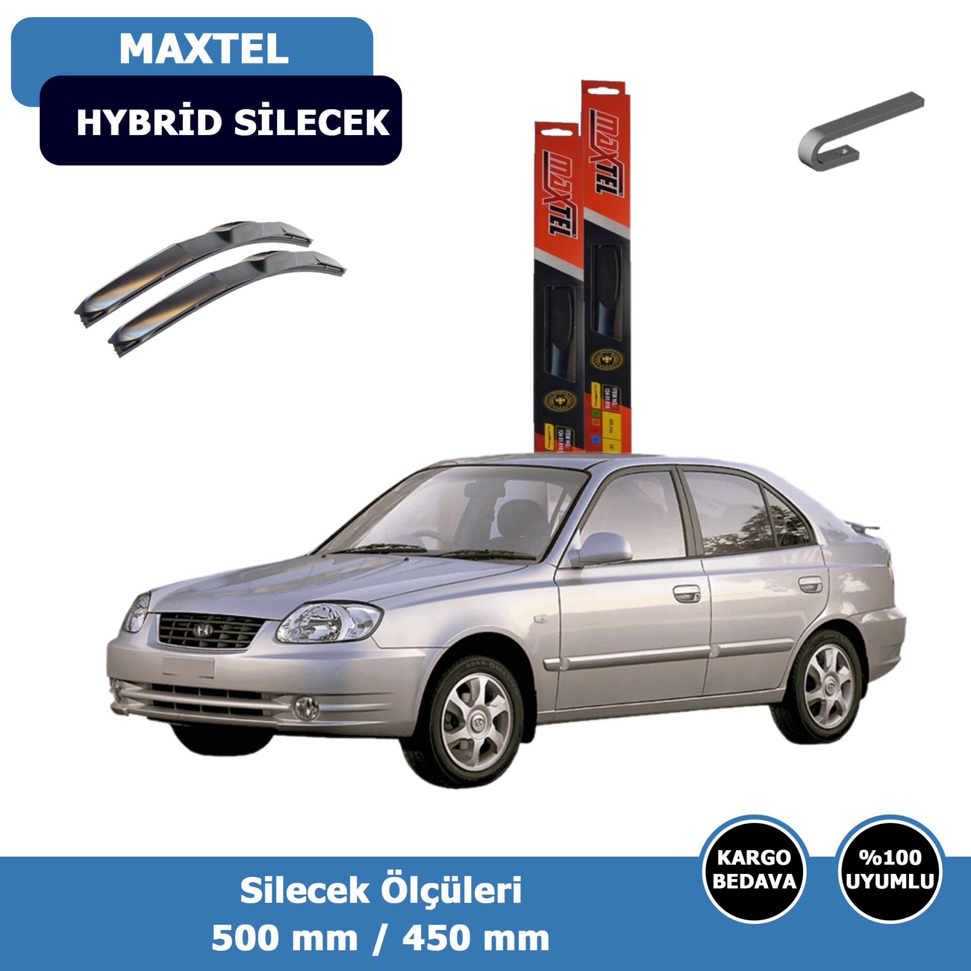 Hyundai Accent Admira Ön Silecek Süpürgesi Hybrid (2000-2005) Maxtel