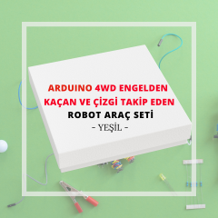 Arduino Yeşil 4WD Wifi Engelden Kaçan ve Çizgi Takip Eden Robot Araç Seti