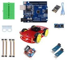 Arduino Kırmızı 4WD Wifi Engelden Kaçan ve Çizgi Takip Eden Robot Araç Seti