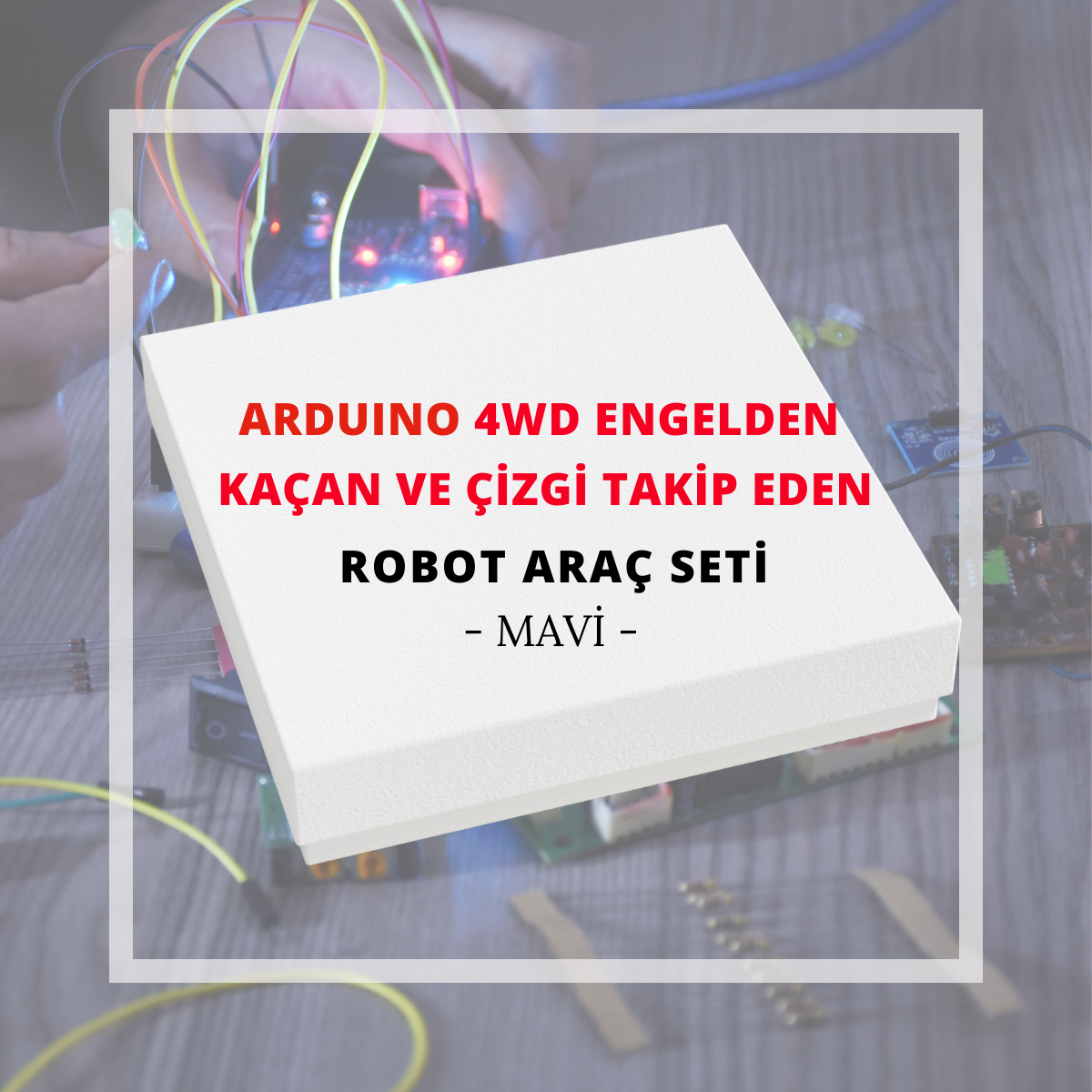 Arduino Mavi 4WD Wifi Engelden Kaçan ve Çizgi Takip Eden Robot Araç Seti