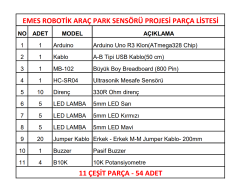 Arduino İle Araç Park Sensörü Yapımı Proje Seti
