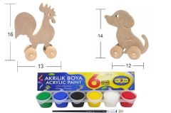 STEM Erkenci Horoz Ve Cesur Köpek Boyama Seti (TEKERLEKLİ)