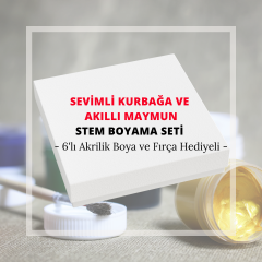 STEM Sevimli Kurbağa Ve Akıllı Maymun Boyama Seti (TEKERLEKLİ)