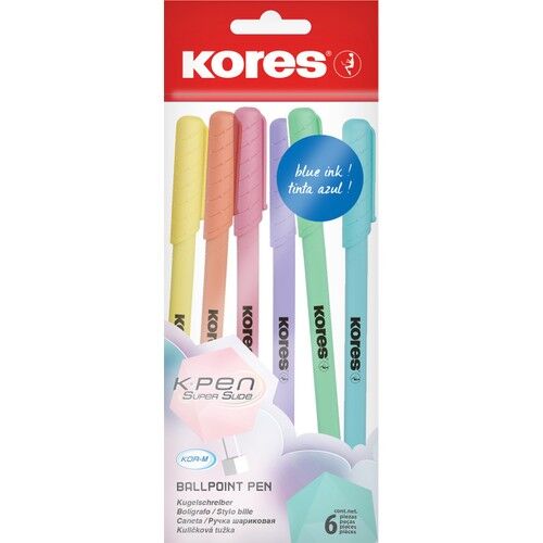 K Pen 6 Lı Renkli Tükenmez Kalem