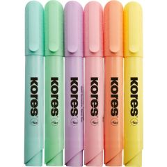 36060 Hıgh Lıner Plus Pastel Set, Chisel Tip, Karışık Colours Plastic Case 6 Adet