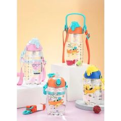 Uzspace Vagonlife Uzspace VGN2201 Pempe Pipetli 500 ml Boyun Askılı Tritan Çocuk Su Matarası -Kutulu