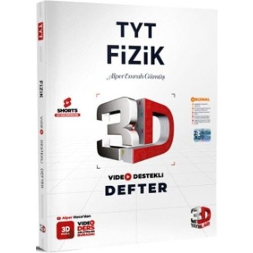 3D Yayınları TYT Fizik Video Destekli Defter 3D Yayınları