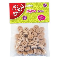 Bubu 1,2 cm 60'lı Natural Düğme -HS006