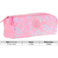 Kaukko Soft Floral Dual Kalem Çantası (pınk Flowers)