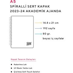 Victoria's Journals 123-9127 Akademik Ajanda 2023-2024 . Haftalık A5 (14.8X21 Cm), Spiralli