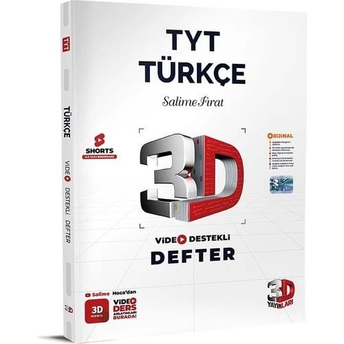 3D Yayınları TYT Video Destekli Türkçe Defter