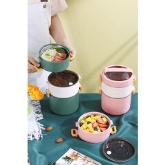 Backpacker Paslanmaz Çelik Yemek Kutusu 1800ML Koyu Yeşil