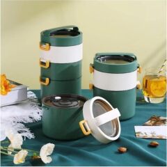 Backpacker Paslanmaz Çelik Yemek Kutusu 1800ML Koyu Yeşil