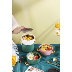 Backpacker Paslanmaz Çelik Yemek Kutusu 1800ML Pembe