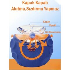 Vagonlife Cocosmile 630ML Silikon Uzay Tema Kılıflı Pipetli Askılı Tritan Çocuk Matarası Yeşil CS-0006