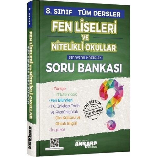 Ankara 8.Sınıf Fen Liseleri Ve Nitelikli Okullar Tüm Dersler Soru Bankası